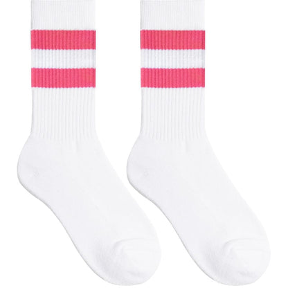 Allrj Old school tube socks Pink White socks