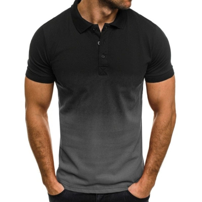 Men's Gradient Polo Shirt Grey