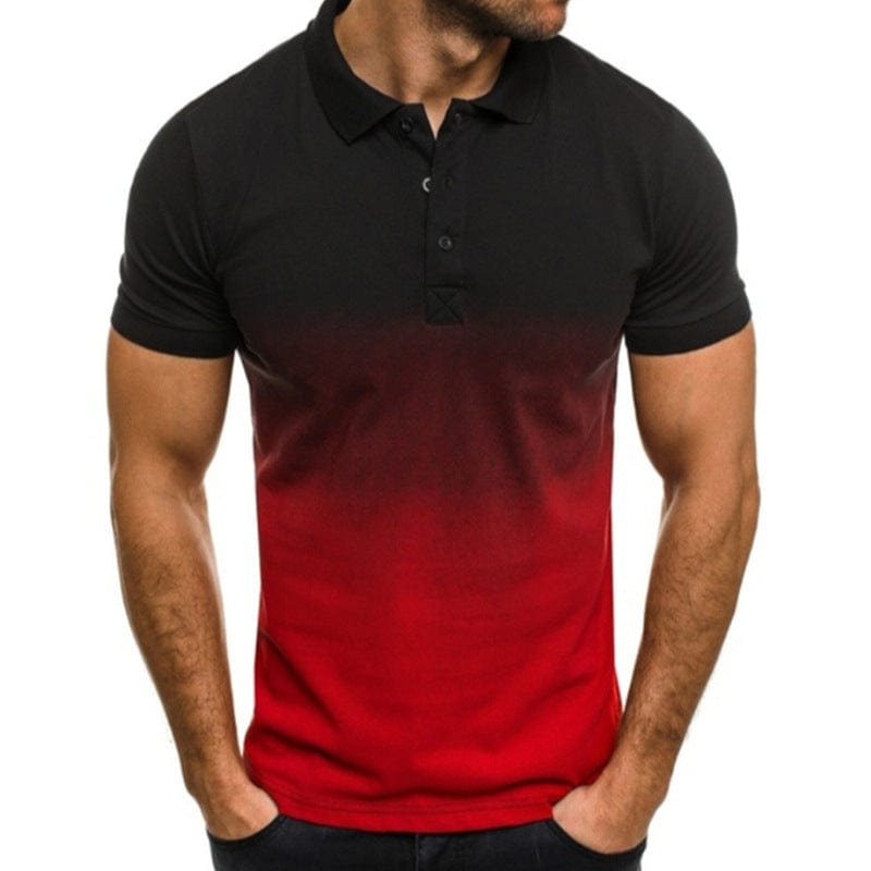 Men's Gradient Polo Shirt Red