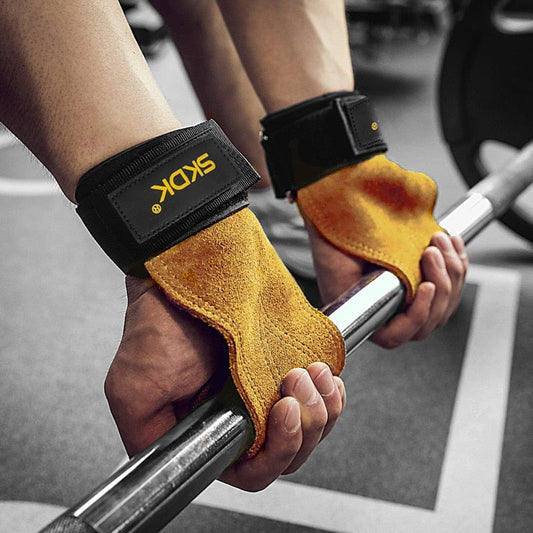Pro Cowhide anti-skid weight lifting grip - ALLRJ