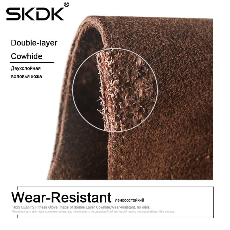Pro Cowhide anti-skid weight lifting grip - ALLRJ
