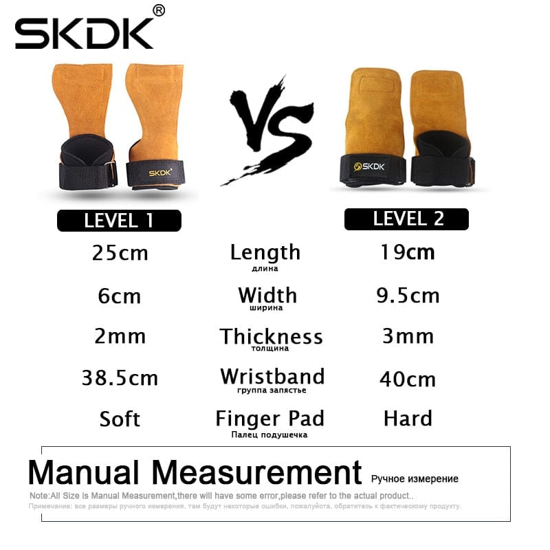 Pro Cowhide anti-skid weight lifting grip - ALLRJ
