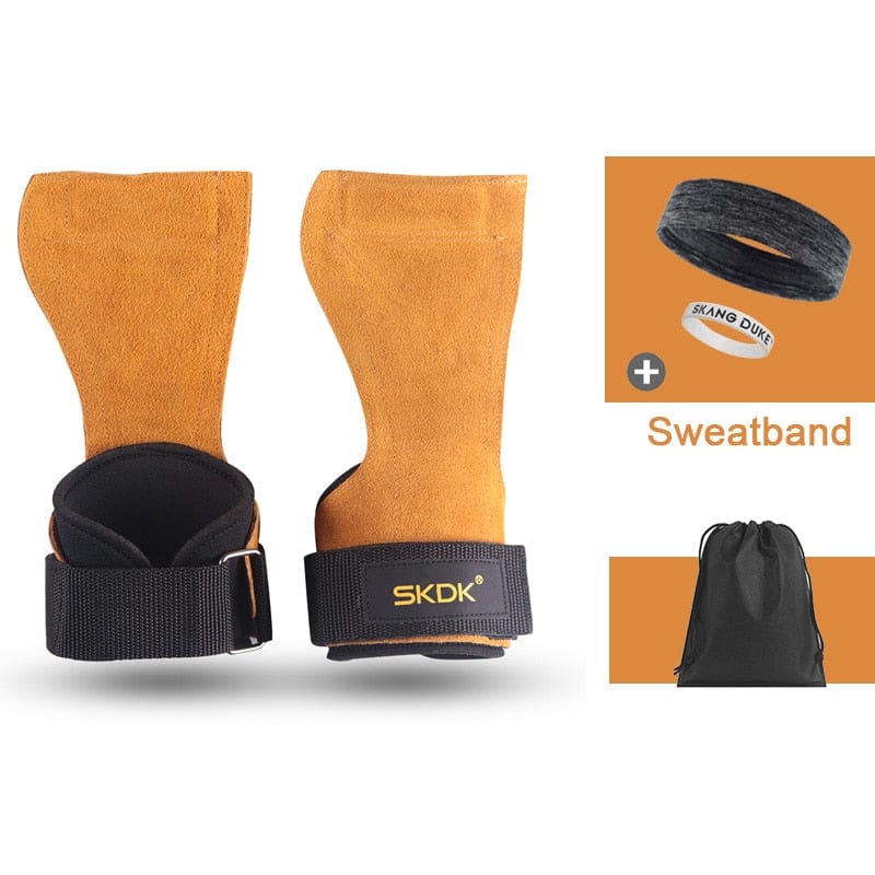 Pro Cowhide anti-skid weight lifting grip - ALLRJ