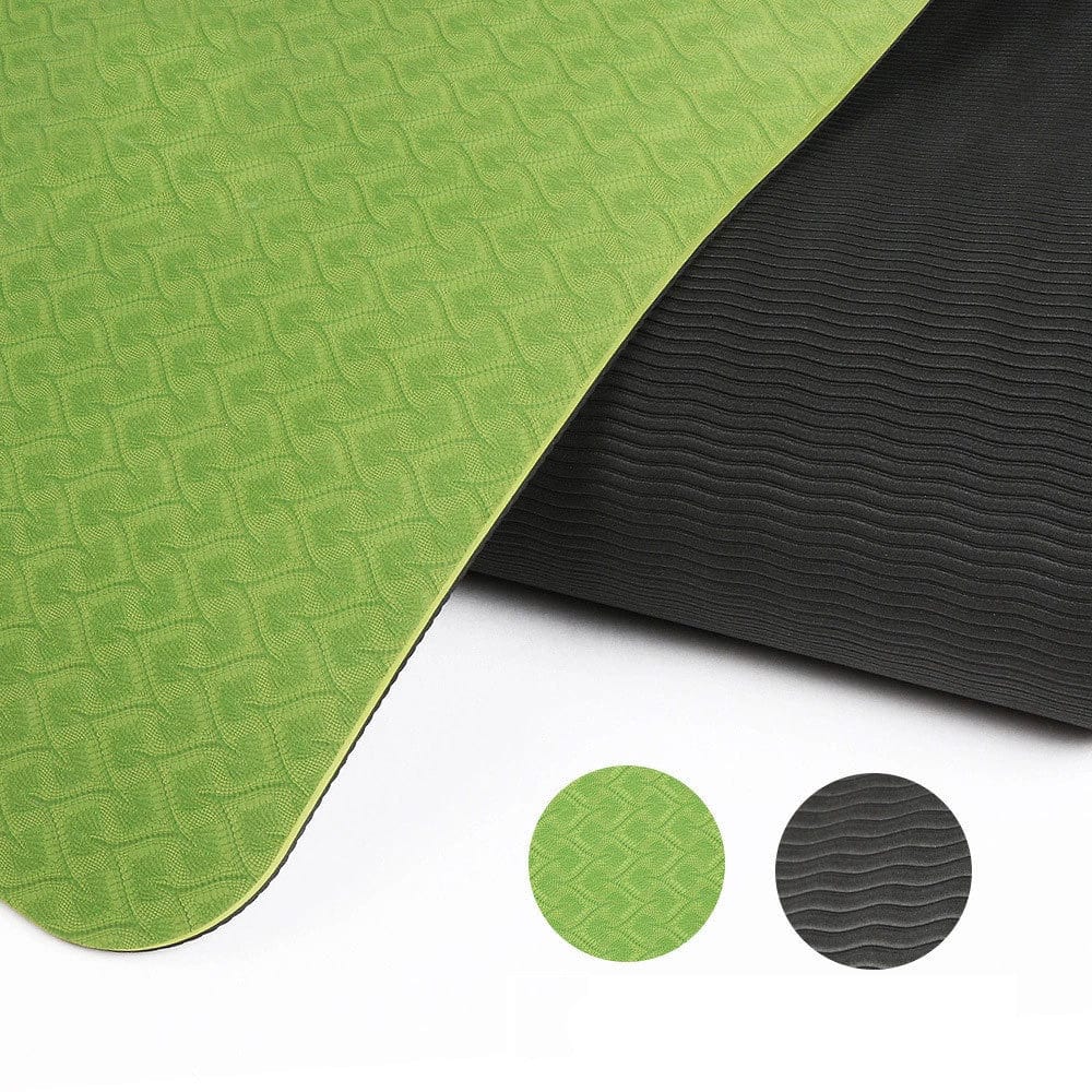 Yoga Mat Two-Color 6Mm Posture Line Yoga Mat Fitness Mat Green