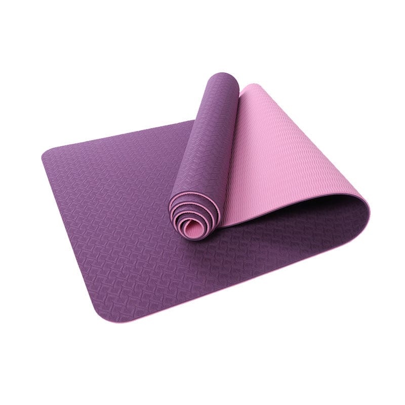 Yoga Mat Two-Color 6Mm Posture Line Yoga Mat Fitness Mat Purple