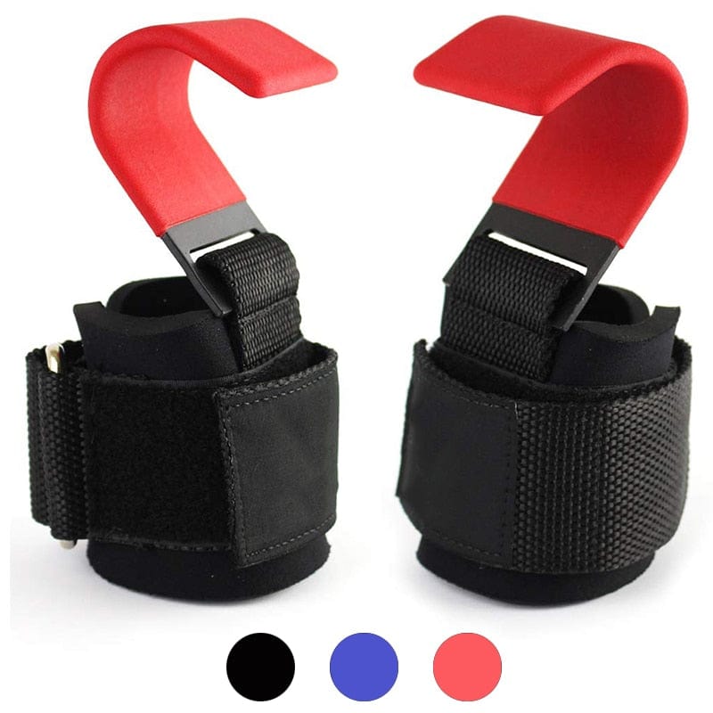 Pro Weightlifting Hook Straps Red