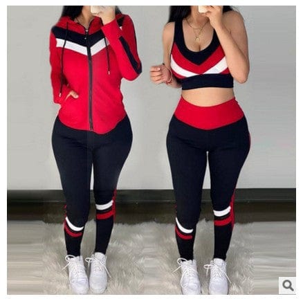 Allrj Fitgrl three piece track-suit Red