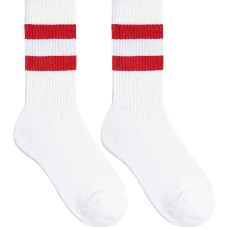 Allrj Old school tube socks Red White socks