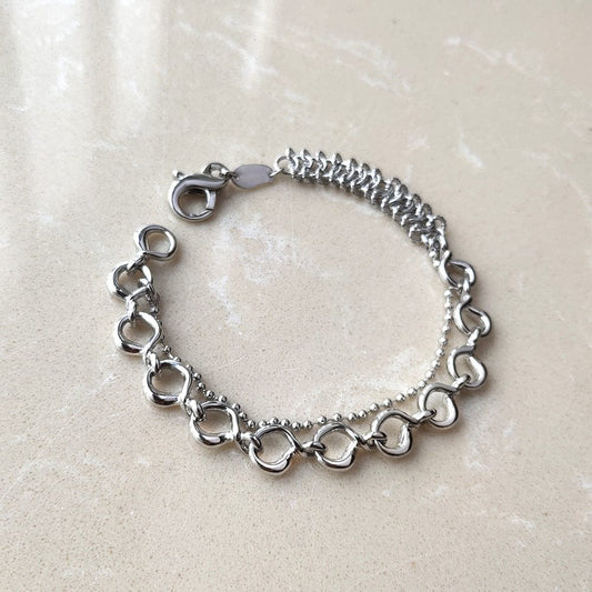 Platinum Plated Venom Muscle Bracelet Silver