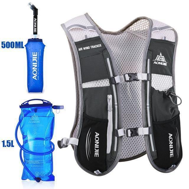 Trail running hydration vest - The best hydration system with 500ml kettle Black
