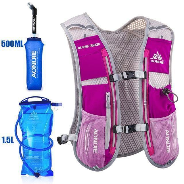 Trail running hydration vest - The best hydration system with 500ml kettle Rose Red