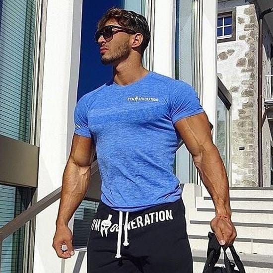 Muscleman Short Sleeve Shirt Blue