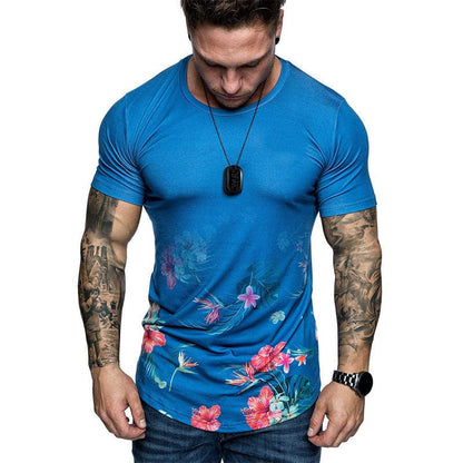 Mens summer vibes print shirt Blue