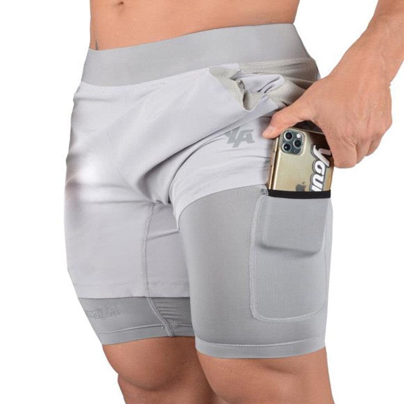 Men's Bodybuilding 2-in-1 Shorts