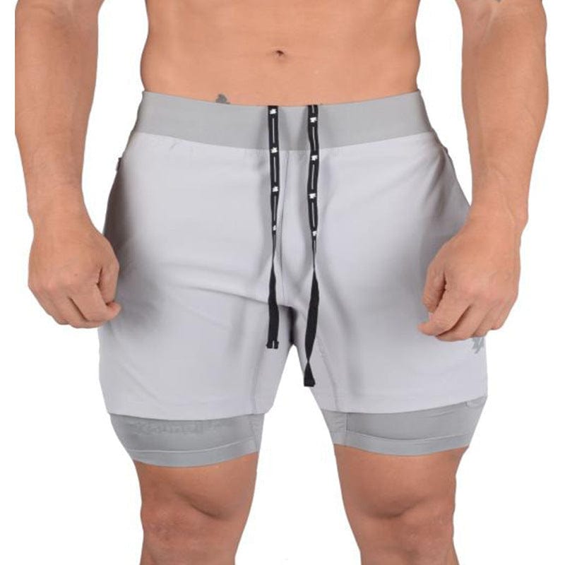 Men's Bodybuilding 2-in-1 Shorts