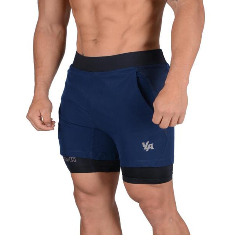 Men's Bodybuilding 2-in-1 Shorts