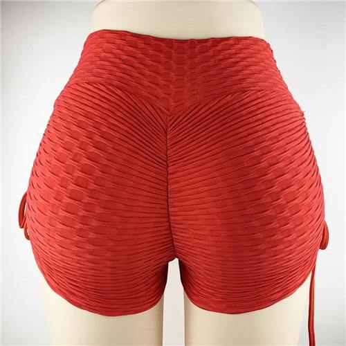 Women's Athletic Breathable Booty Builder Shorts Red