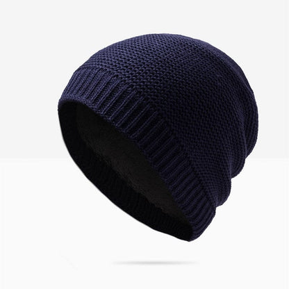 Winter hat men's knitted hat Dark Blue