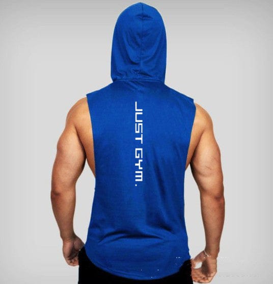 Men’s just Gym sleeveless hoodie Dark Blue
