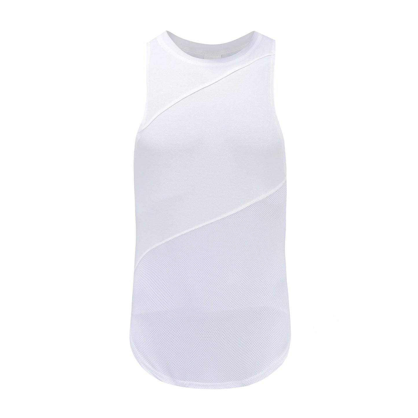 Bodybuilding sleeveless cotton shirt white