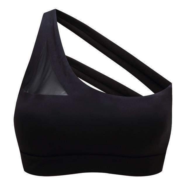 One shoulder sports bra Black