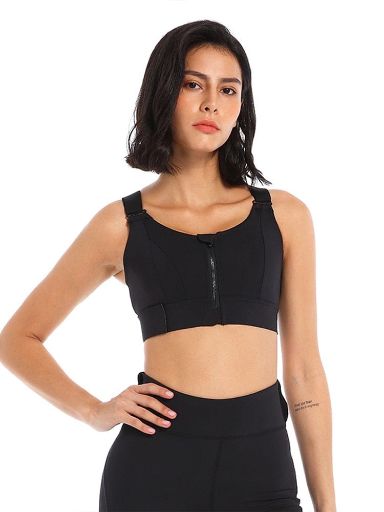 Allrj Super strap sports bra for women Black