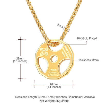 Allrj stainless steel weight plate necklace - ALLRJ