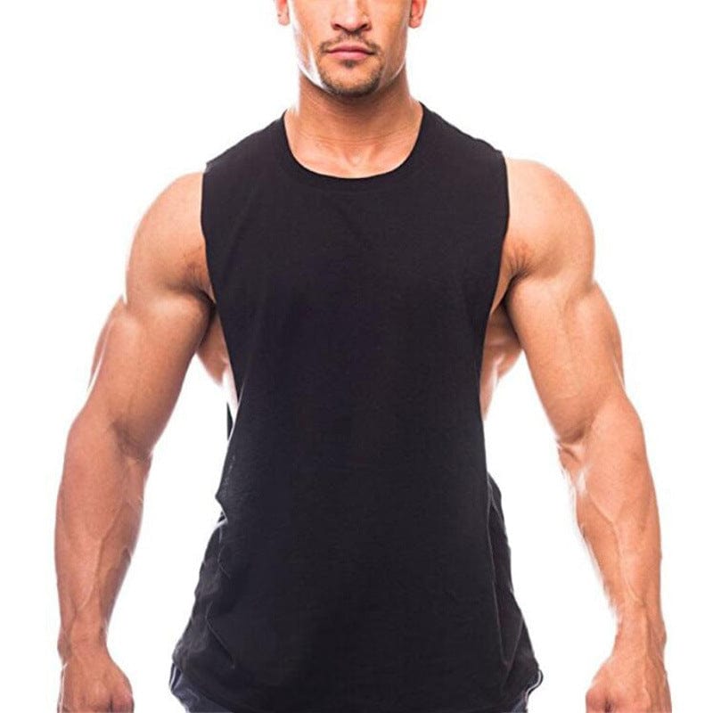 ALLRJ T-shirt Black / 2XL Men's Fashion Casual Solid Color Cotton Undershirt