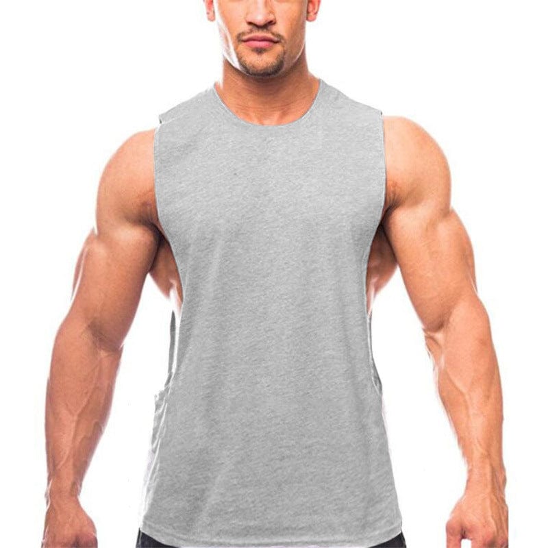 ALLRJ T-shirt Grey / 2XL Men's Fashion Casual Solid Color Cotton Undershirt