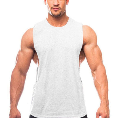 ALLRJ T-shirt Men's Fashion Casual Solid Color Cotton Undershirt