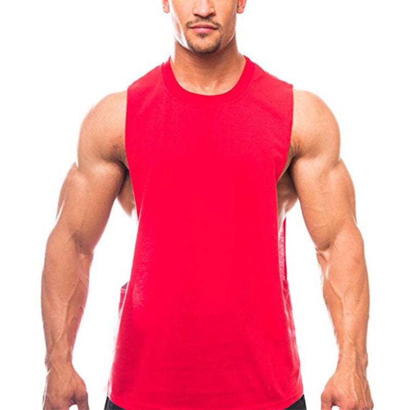 ALLRJ T-shirt Red / 2XL Men's Fashion Casual Solid Color Cotton Undershirt
