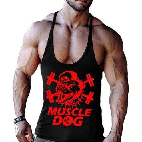 Men's Muscle Dog Tank Red