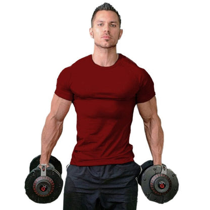 Pure monochrome fitness t-shirt Red
