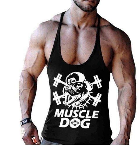 Men's Muscle Dog Tank White