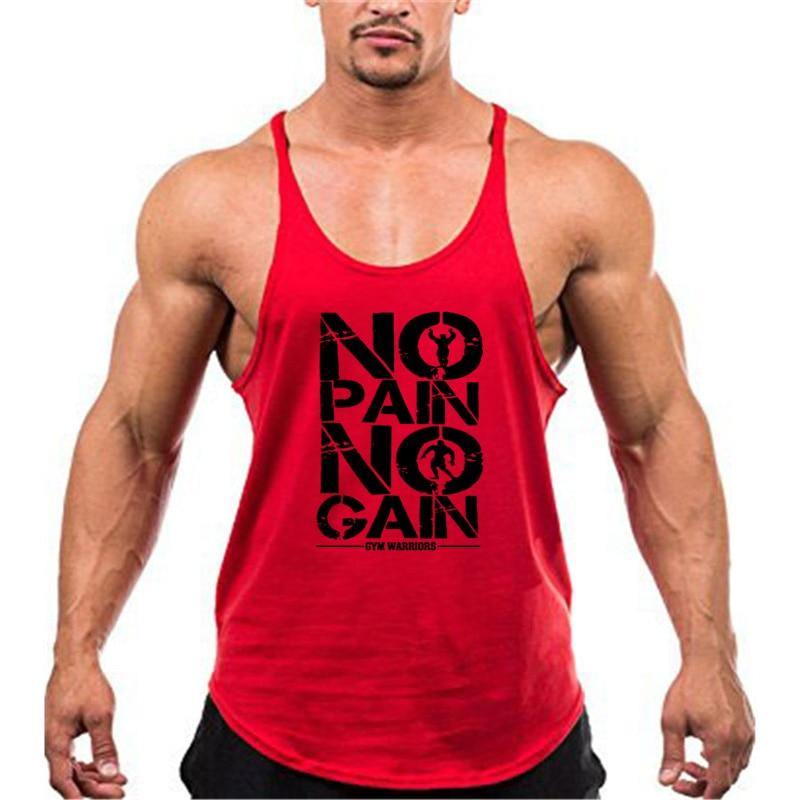 No pain no gain fitness tank top red 175