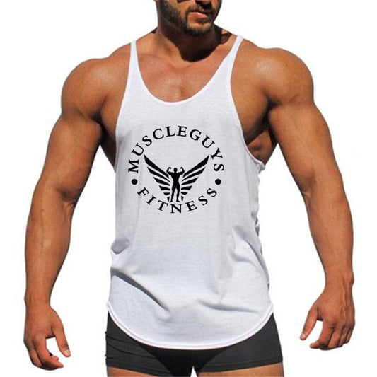 Men's Bodybuilding Racer Back White M