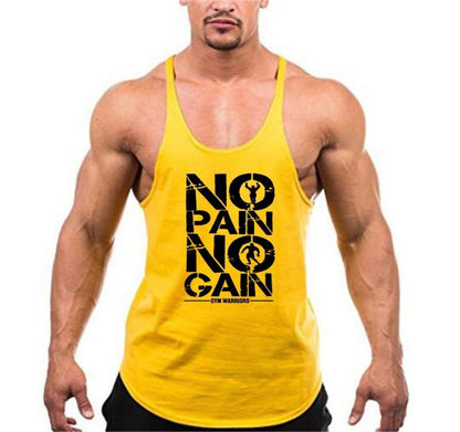 No pain no gain fitness tank top yellow 175