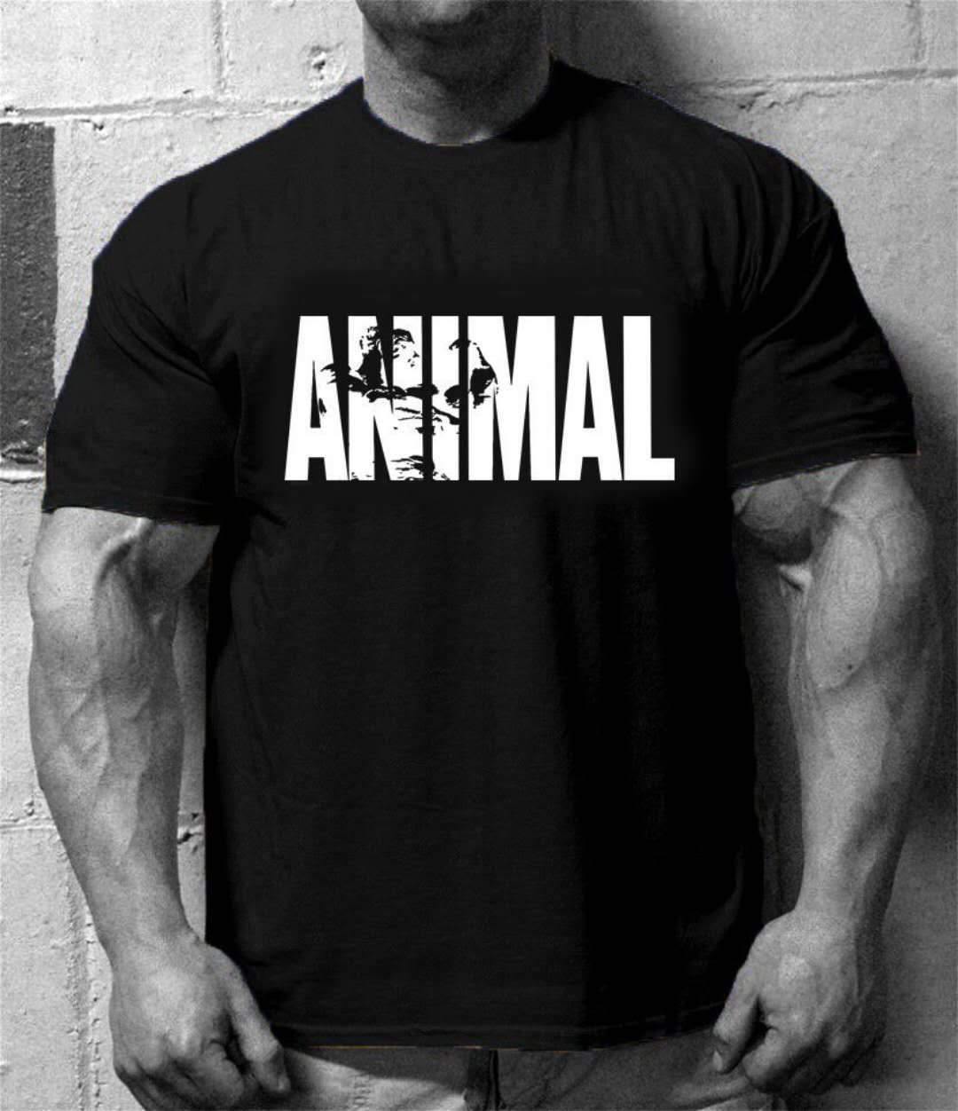 Men's old school animal training shirt Black2