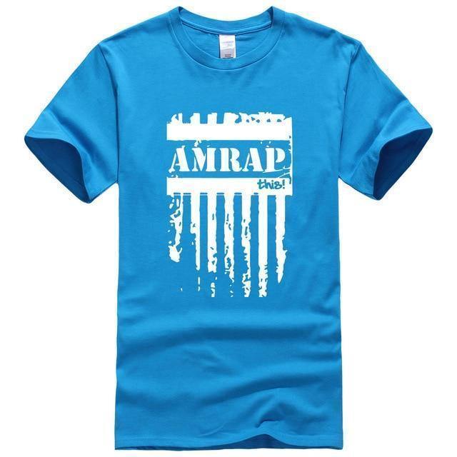 As many reps as possible CrossFit T-shirt light blue