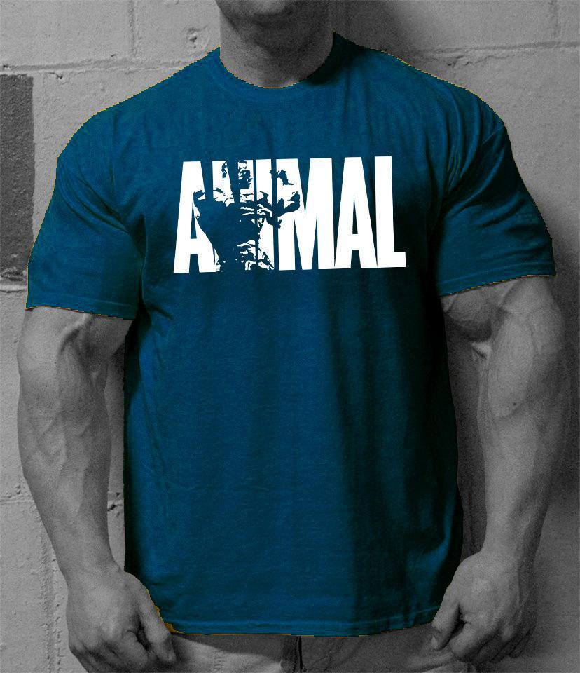 Men's old school animal training shirt Navy Blue