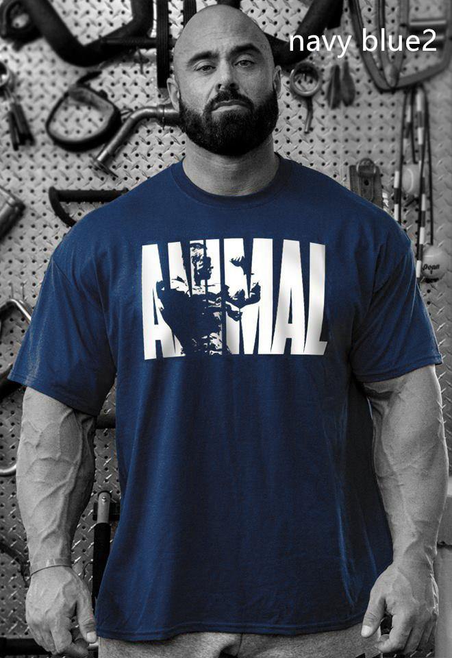 Men's old school animal training shirt Navy blue2