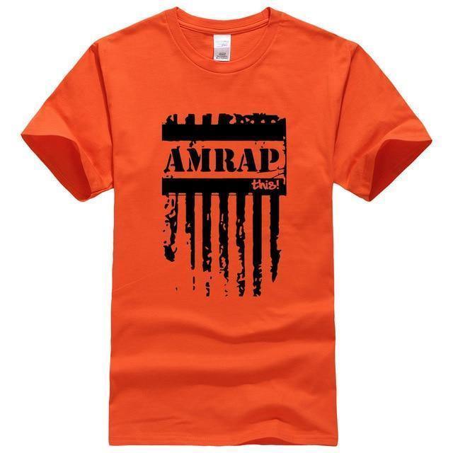As many reps as possible CrossFit T-shirt orange1