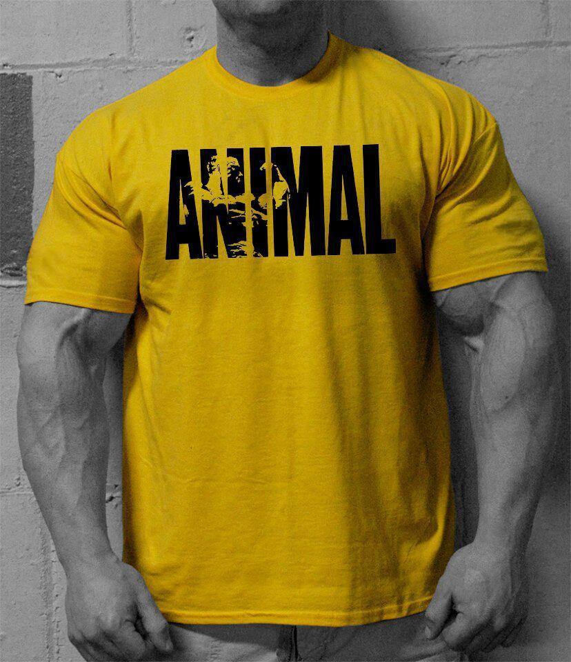 Men's old school animal training shirt Yellow