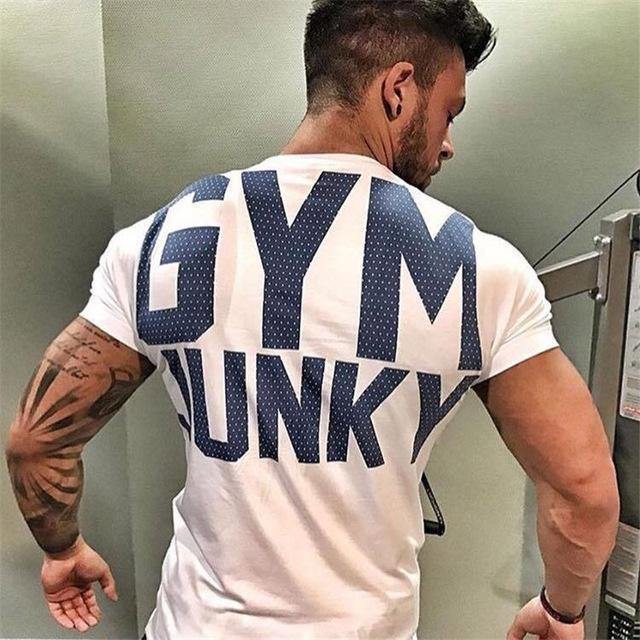 Fitness Junky Gym Shirt white blue