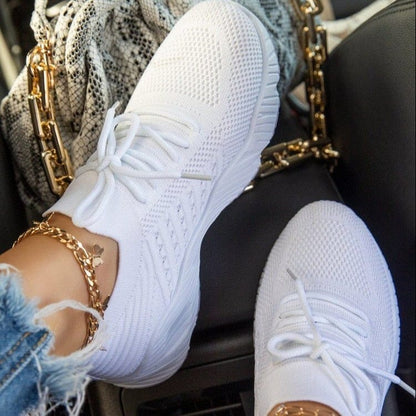 Allrj women's casual sneakers white