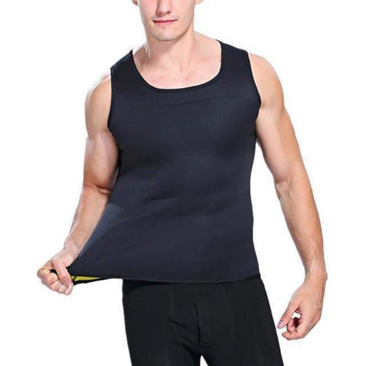 Men's Ultra Hot Slimming Waist Trainer Vest for Weight loss Black