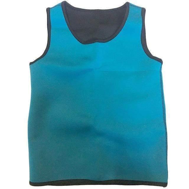 Men's Ultra Hot Slimming Waist Trainer Vest for Weight loss Blue
