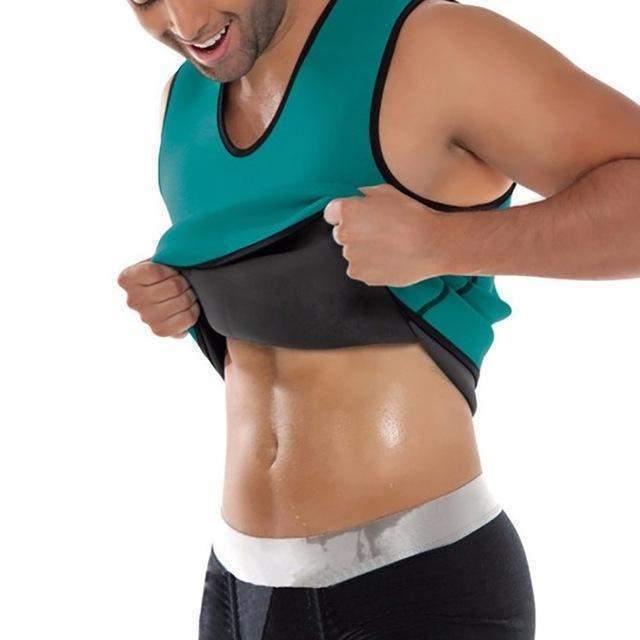 Men's Ultra Hot Slimming Waist Trainer Vest for Weight loss Green