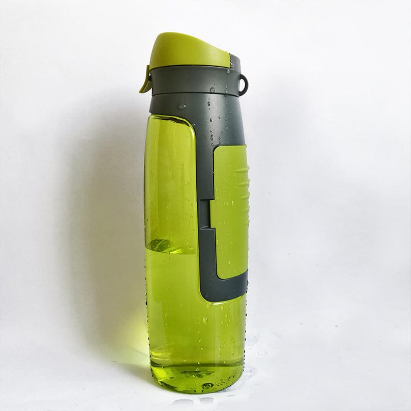 Water Bottle with secret stash Yellow green