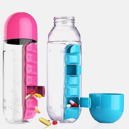 Sports Water Bottle with pillboxes